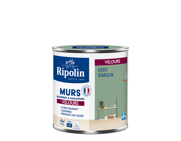 Peinture Vert simsun 0l5 velours - Ripolin - Brico Dépôt
