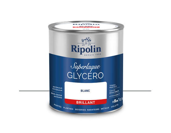Laque blanc 0l5 brillant - Ripolin - Brico Dépôt