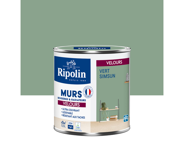 Peinture Vert simsun 0l5 velours - Ripolin - Brico Dépôt