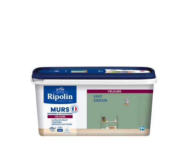 Peinture Vert simsun 2l5 velours - Ripolin - Brico Dépôt