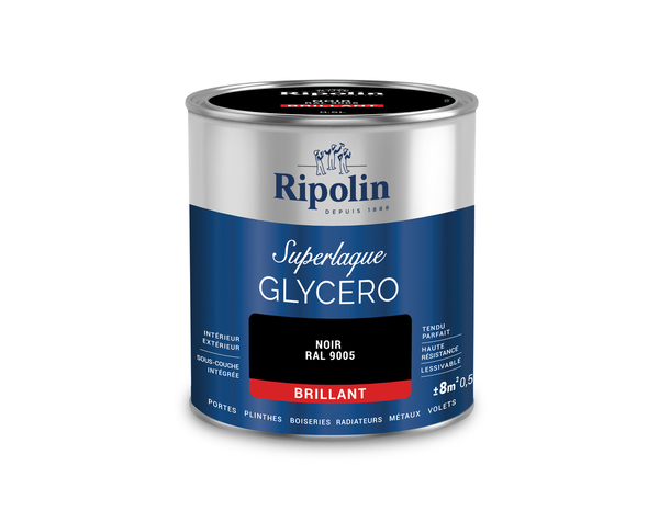 Laque noir 0l5 brillant - Ripolin - Brico Dépôt