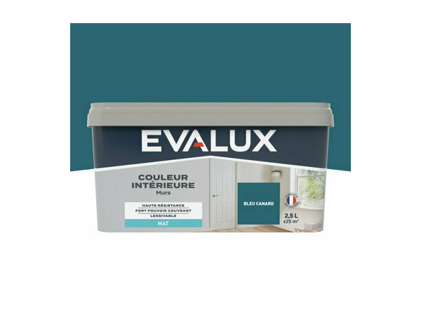 Peinture Bleu canard 2l5 mat - Evalux - Brico Dépôt