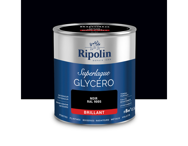 Laque noir 0l5 brillant - Ripolin - Brico Dépôt