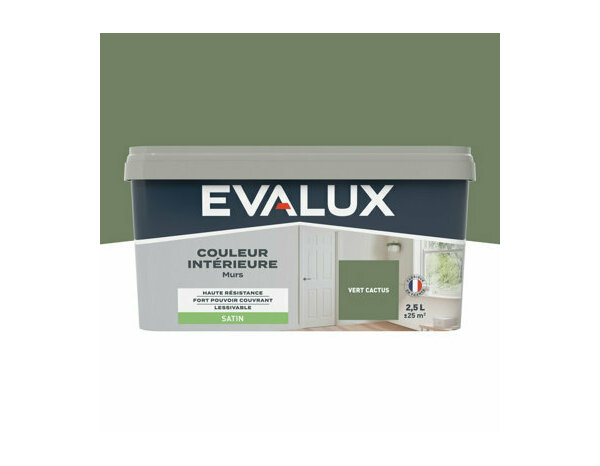 Peinture Vert cactus 2l5 satin - Evalux - Brico Dépôt