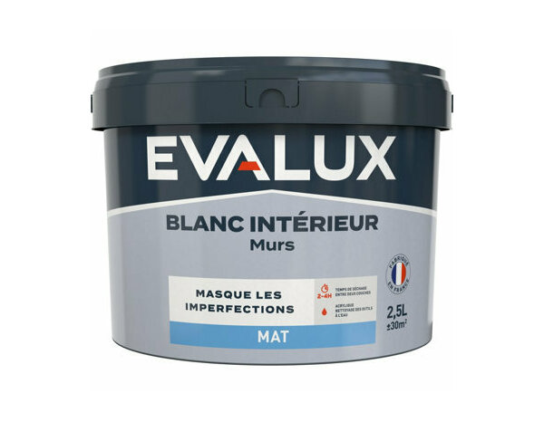 Peinture Blanc 2l5 mat - Evalux - Brico Dépôt