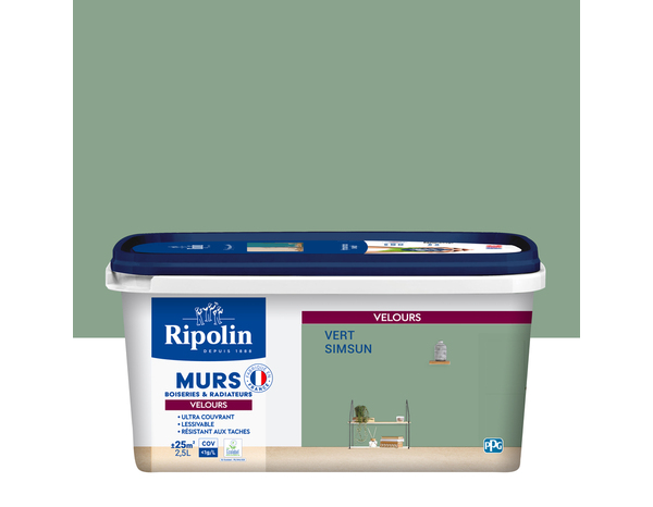 Peinture Vert simsun 2l5 velours - Ripolin - Brico Dépôt