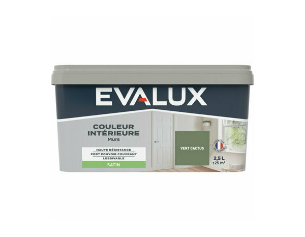 Peinture Vert cactus 2l5 satin - Evalux - Brico Dépôt