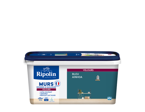 Peinture Bleu ainhoa 2l5 velours - Ripolin - Brico Dépôt