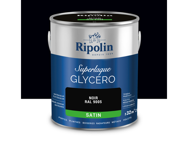 Laque noir 2l satin - Ripolin - Brico Dépôt