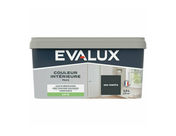 Peinture Gris tempete 2l5 satin - Evalux - Brico Dépôt