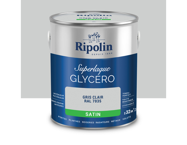 Laque gris clair 2l satin - Ripolin - Brico Dépôt