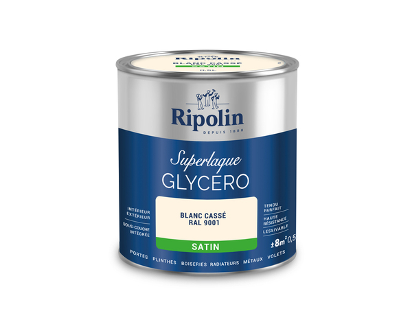 Laque  blanc casse 0l5 satin - Ripolin - Brico Dépôt