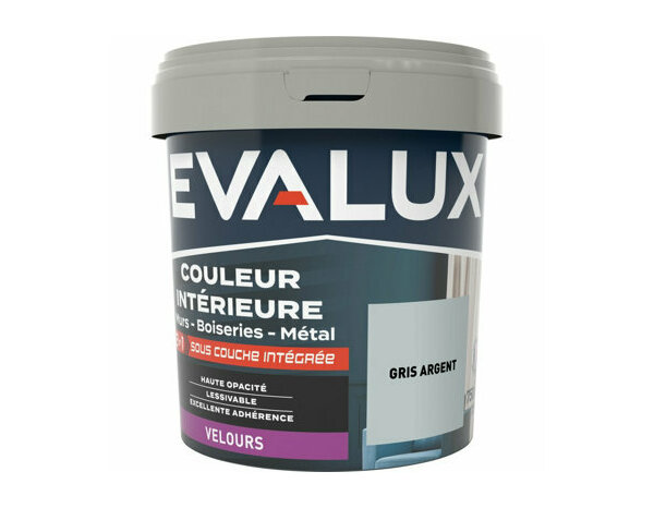 Peinture Gris argent 0l75 velours 2en1 - Evalux - Brico Dépôt