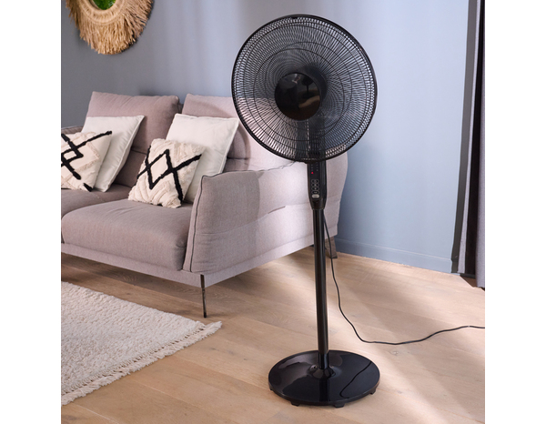 Ventilateur sur pied noir 40 cm - Brico Dépôt