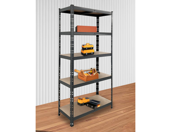 Etagère bois/métal - H.180 x L.90 x P.40 cm - Brico Dépôt