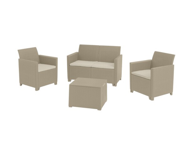 Salon de jardin en résine 4 places coloris silver sage - Allibert - Brico Dépôt