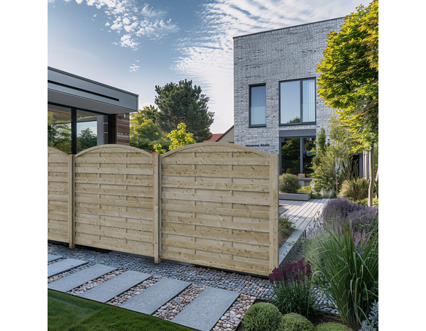 Panneau en bois naturel arc - 180 X 180. Ep. 28 mm. - Brico Dépôt