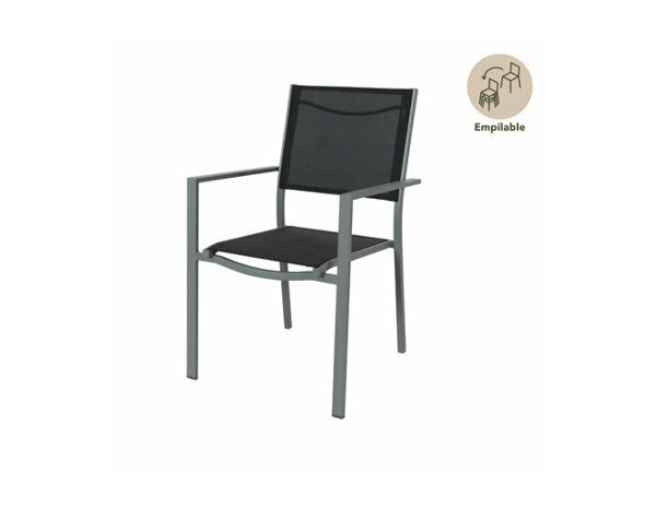 Fauteuil acier / textile gris "KERICA" - L. 56 x l. 60,9 x H. 89 cm - Marque BLOOMA - Brico Dépôt