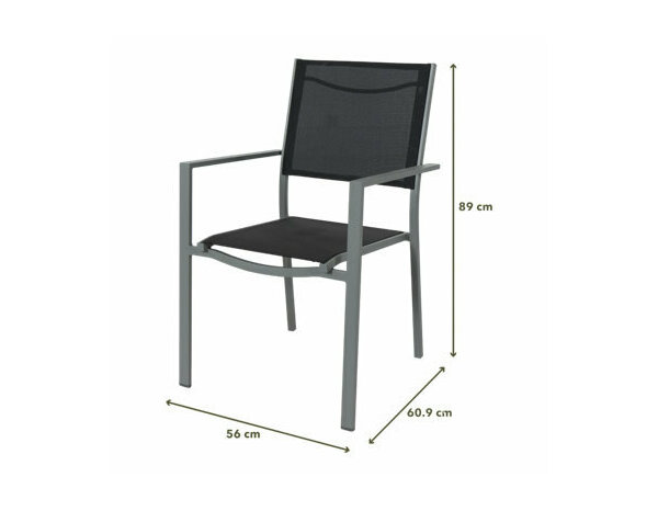 Fauteuil acier / textile gris "KERICA" - L. 56 x l. 60,9 x H. 89 cm - Marque BLOOMA - Brico Dépôt