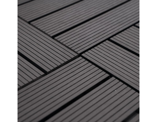 Lot de 6 dalles de jardin en composite anthracite 300 X 300 X 22 mm - Brico Dépôt