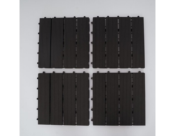 Lot de 6 dalles de jardin en composite anthracite 300 X 300 X 22 mm - Brico Dépôt