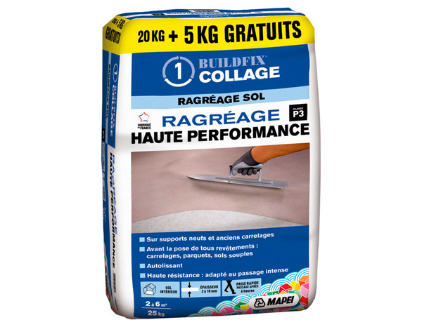 Ragréage sol haute performance - sac 20 + 5 KG   - Mapei - Brico Dépôt