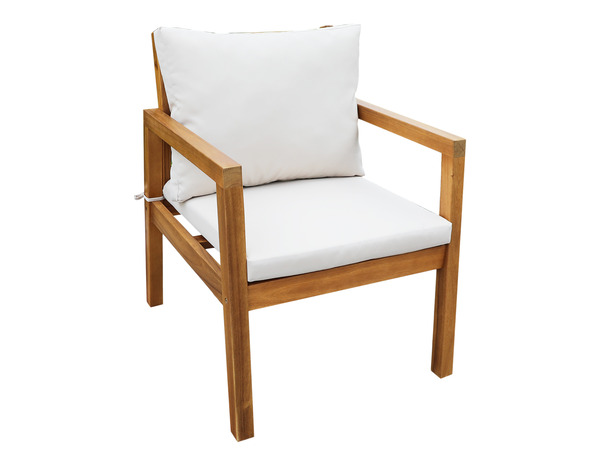 Salon de jardin en bois 4 places avec coussins beiges "TALICA" - Blooma - Brico Dépôt