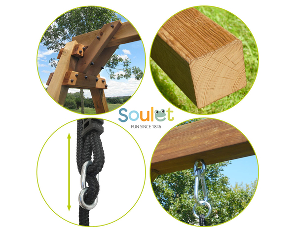 Aire de jeux en bois "NOUMEA" - L. 273 x l. 313 x H. 236 cm - Brico Dépôt