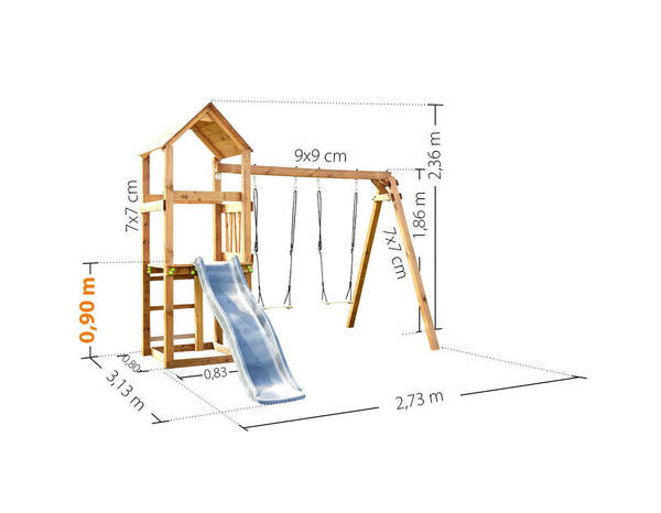 Aire de jeux en bois "NOUMEA" - L. 273 x l. 313 x H. 236 cm - Brico Dépôt