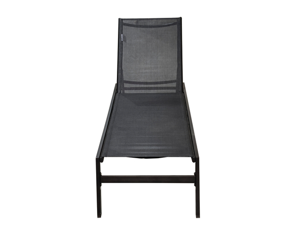 Bain de soleil en acier et polyester noir - L202 x P56 x H33 cm. - Brico Dépôt