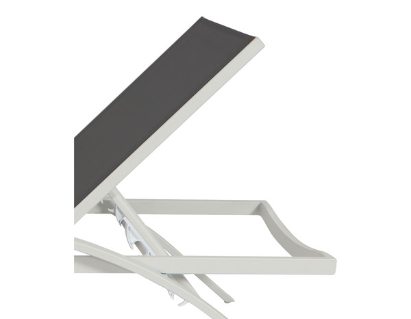 Lot de 2 bain de soleil en acier et toile polyester blanc/taupe "AZALIS" - : L. 188.5 x l. 62 x H. 85.5 cm - Marque BLOOMA - Brico Dépôt