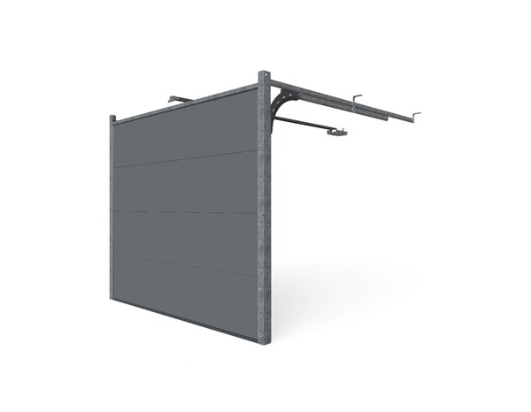Porte de garage H. 200 x L. 240 cm. Ép. 40 mm Gris - Brico Dépôt