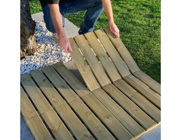 Dalle en bois "Durance" 40X40 40MM - Brico Dépôt