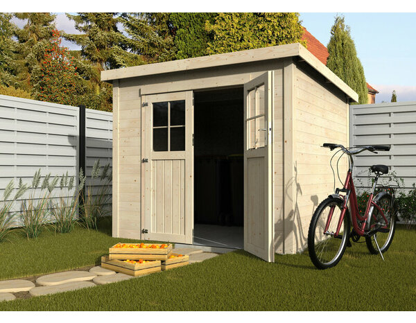 Abri de jardin en bois "TONY" toit plat 19mm 6,4m² - Brico Dépôt