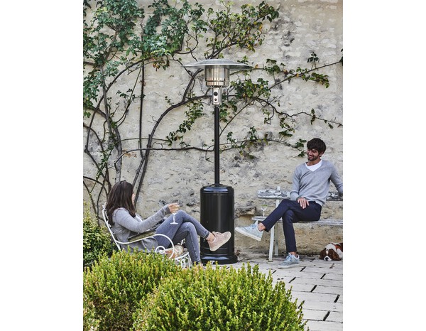 Parasol chauffant noir au gaz + kit gaz 2000 W - Brico Dépôt