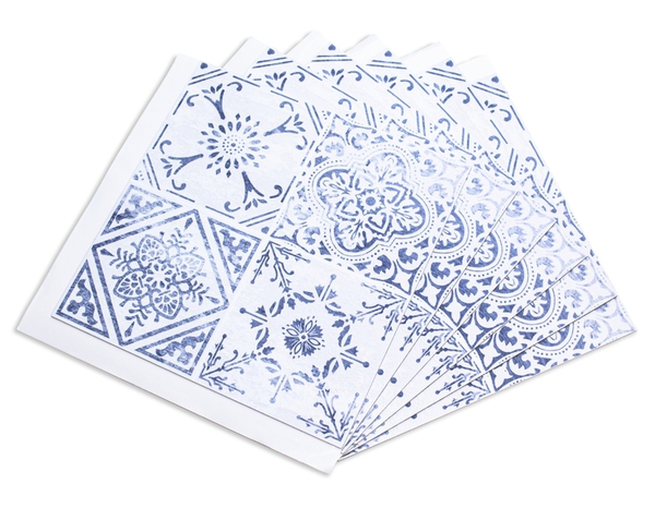 6 dalles murales PVC adhésives bleu et blanc effet carreaux de ciment "VINTAGE STYLE" 30X30 cm - Brico Dépôt