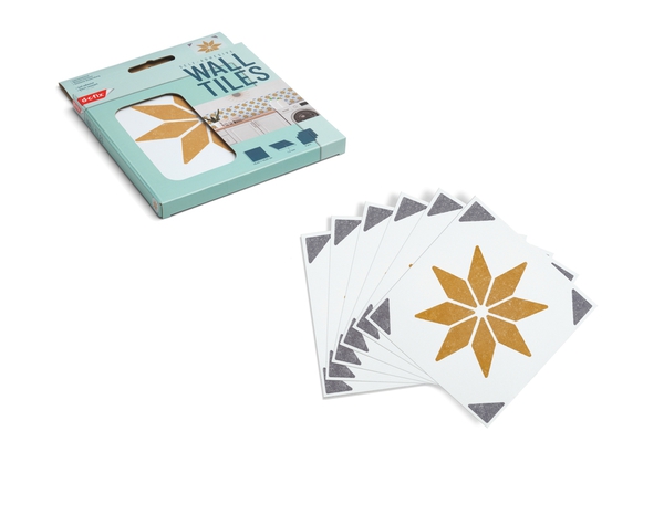 6 dalles murales PVC adhésives blanc/jaune/gris effet carreaux de ciment "ALIA" 15X15 cm - Brico Dépôt