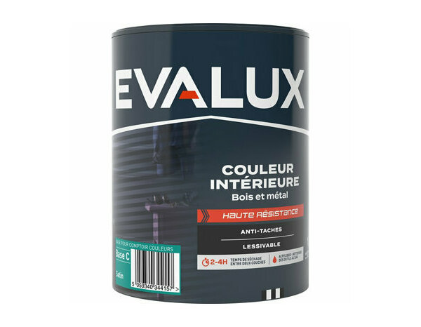 Peinture intérieure bois métal Base C Satin 1 L - Evalux - Brico Dépôt