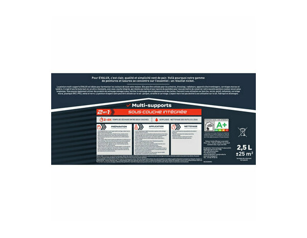 Peinture multi supports Base C Satin 2,5 L - Evalux - Brico Dépôt