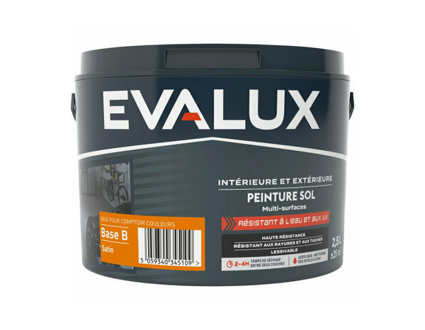 Peinture sol Base B Satin 2,5 L - Evalux - Brico Dépôt