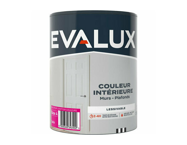 Peinture murs base A Satin 1 L - Evalux - Brico Dépôt