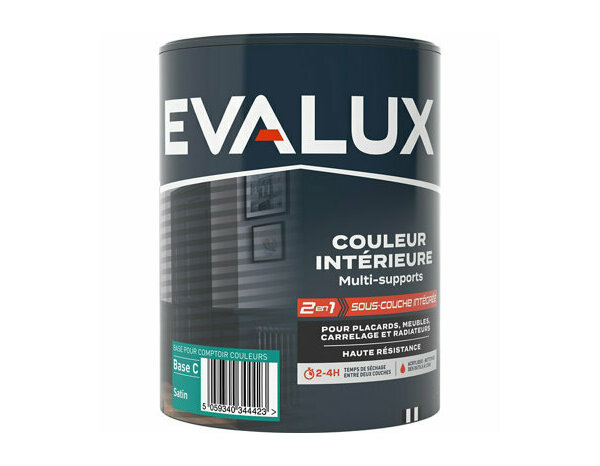 Peinture multi supports Base C Satin 1 L - Evalux - Brico Dépôt