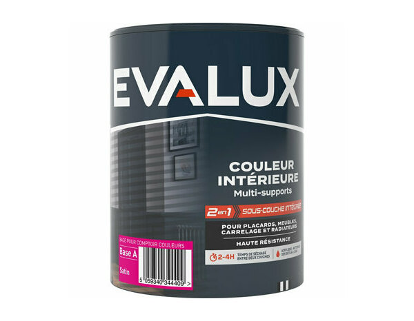 Peinture multi supports Base A Satin 1 L - Evalux - Brico Dépôt