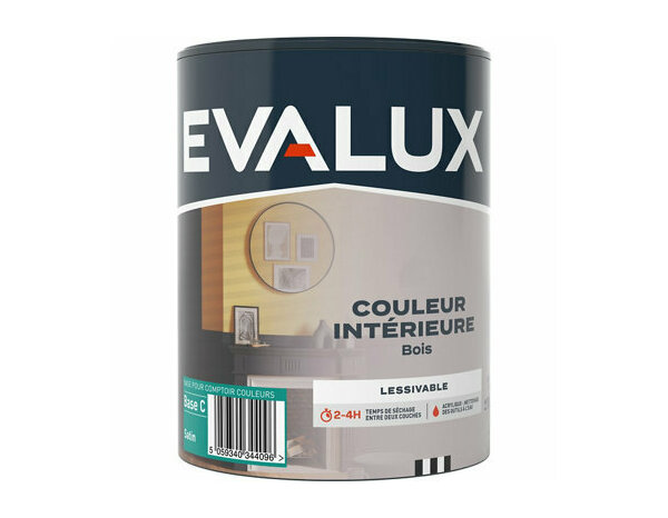 Peinture intérieure bois Base C Satin 1 L - Evalux - Brico Dépôt