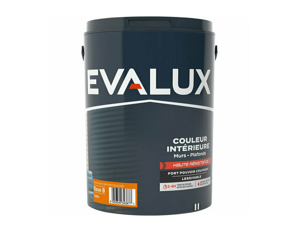 Peinture mur haute résistance Base B Satin 5 L - Evalux - Brico Dépôt