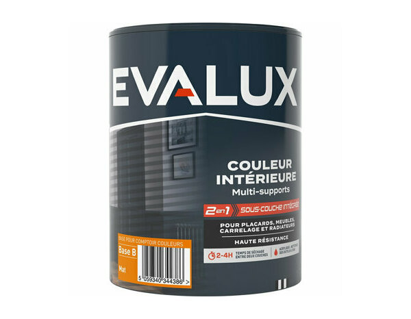 Peinture multi supports Base B Mat 1 L - Evalux - Brico Dépôt