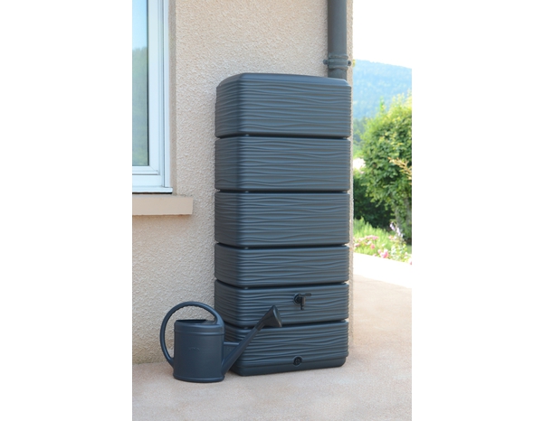 Récupérateur d'eau gris anthracite 650L "EDA" - 79 x 57 x 168 cm - Brico Dépôt