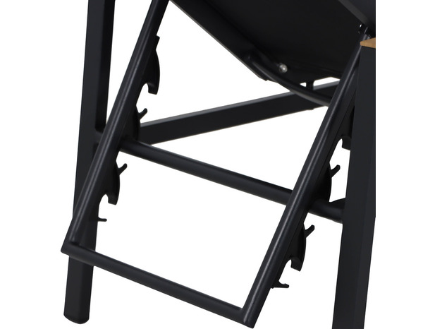 Bain de soleil aluminium et toile pvc noir "ASARA" - L. 203 x l. 56/62 x H. 88 cm. - Marque BLOOMA - Brico Dépôt