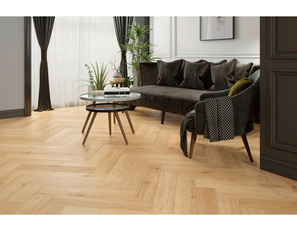 Sol stratifié chevron bois clair 8 mm AC5 - Brico Dépôt