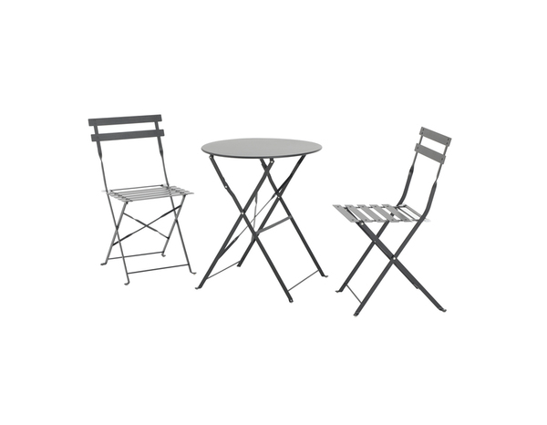 Ensemble pliant 3 pieces acier noir - Brico Dépôt